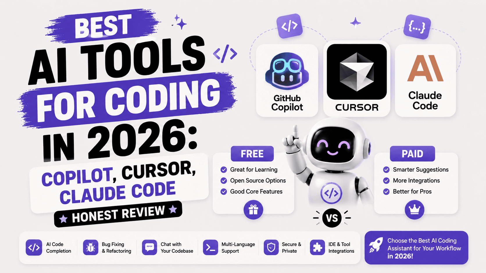 Best AI Tools for Coding in 2026: Copilot, Cursor, Claude Code